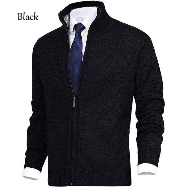 Men's Large Knitwear Cardigan Jacket with Collar
