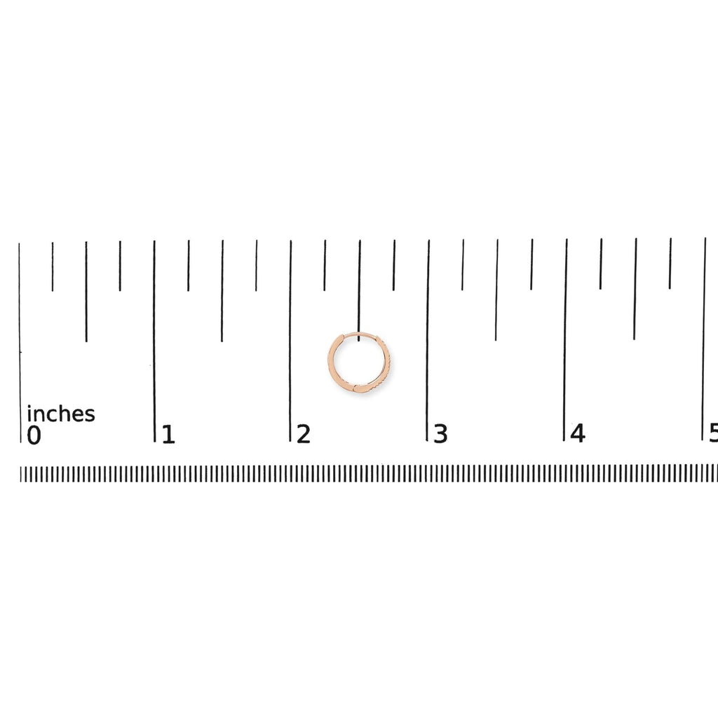 14K Gold 1/5 CTW Diamond Huggie Hoop Earrings