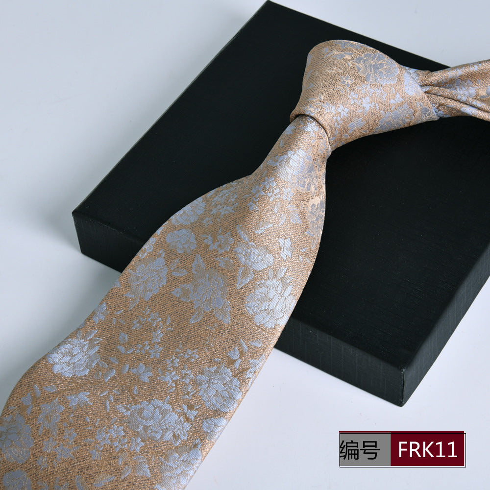 Men's Formal 8cm Striped Tie for Weddings and Business