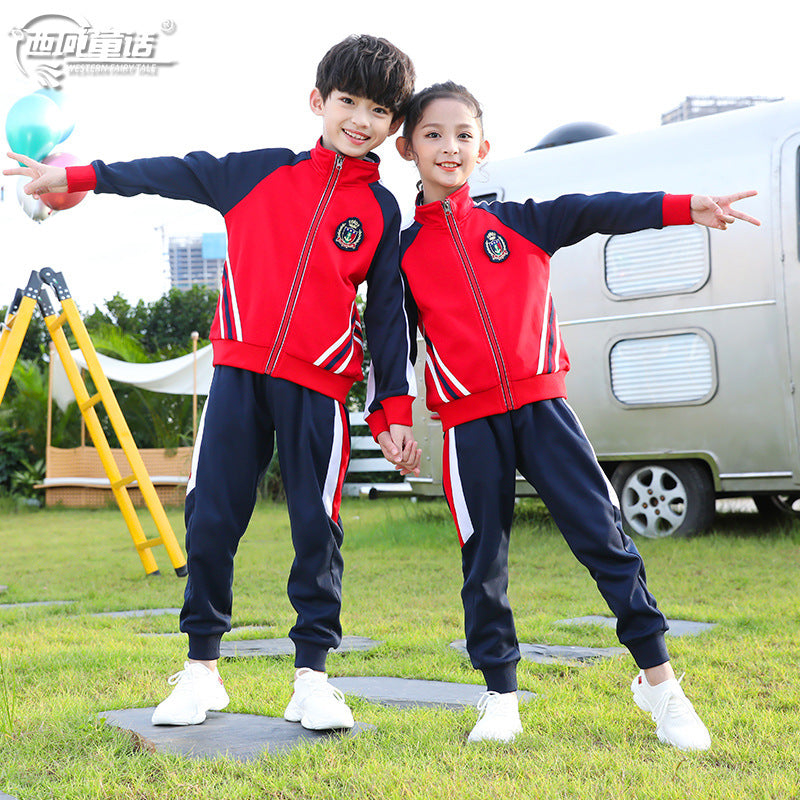 Children's Spring Autumn Uniform Set with Long Pants
