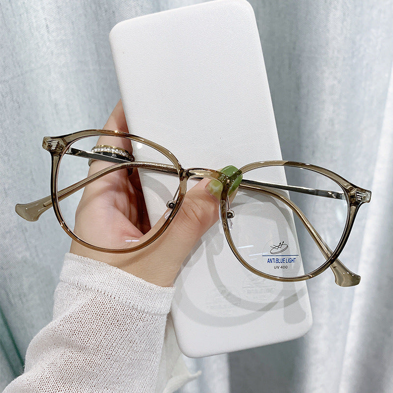 Fashionable Anti-Blue Light Oval Glasses for Students