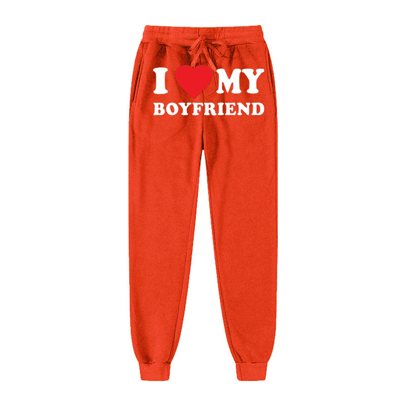 "My Boyfriend Printed Casual Sweatpants for Men & Women"
