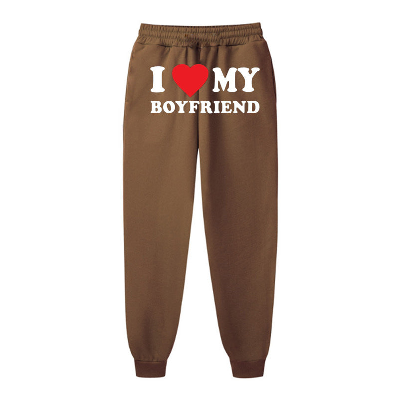 "My Boyfriend Printed Casual Sweatpants for Men & Women"