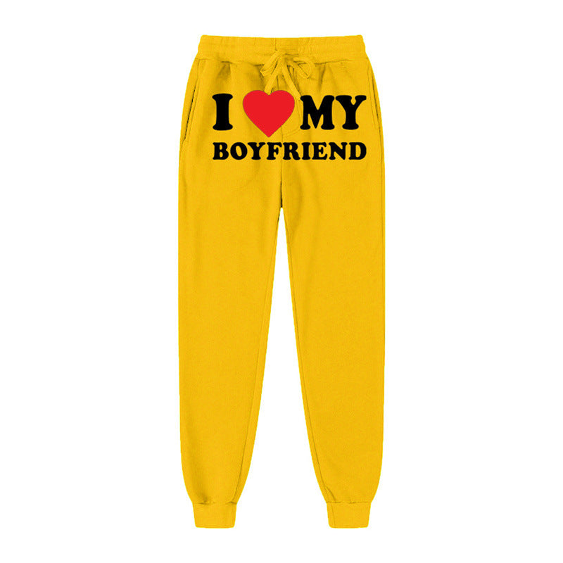 "My Boyfriend Printed Casual Sweatpants for Men & Women"