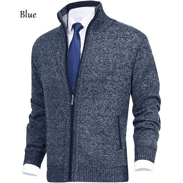 Men's Large Knitwear Cardigan Jacket with Collar