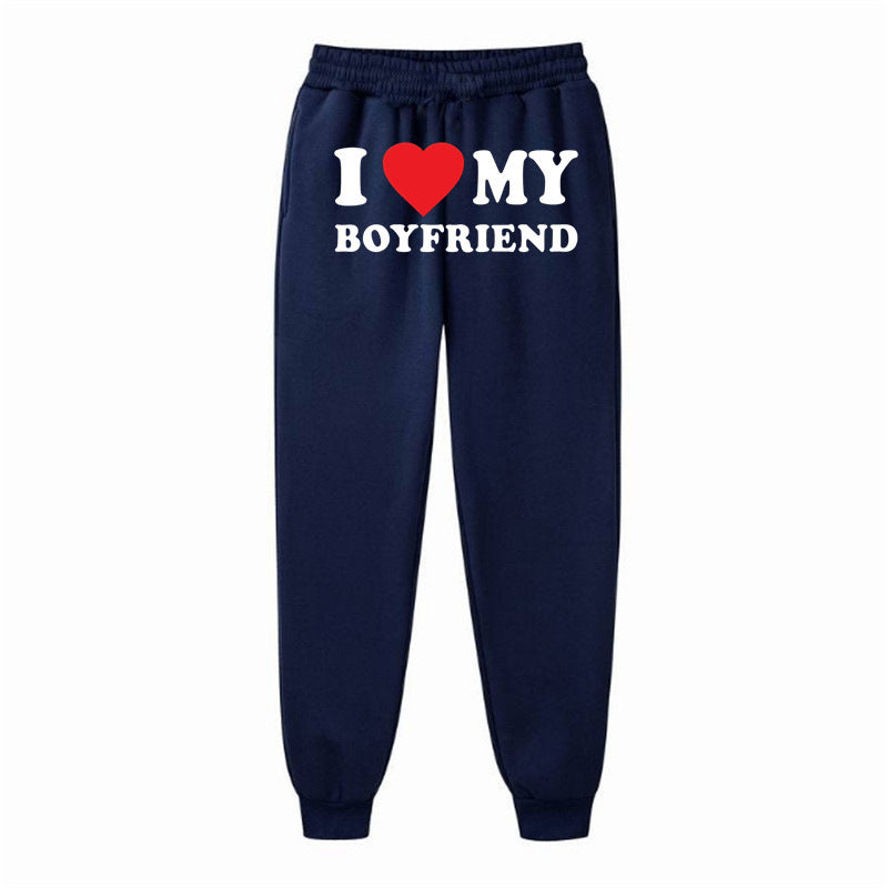 "My Boyfriend Printed Casual Sweatpants for Men & Women"