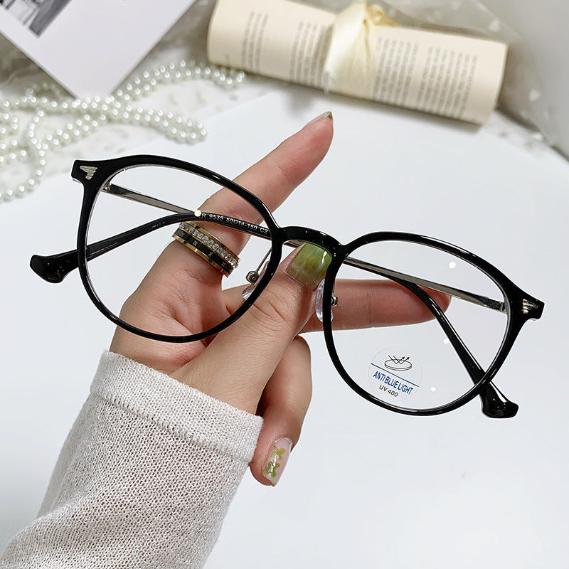 Fashionable Anti-Blue Light Oval Glasses for Students