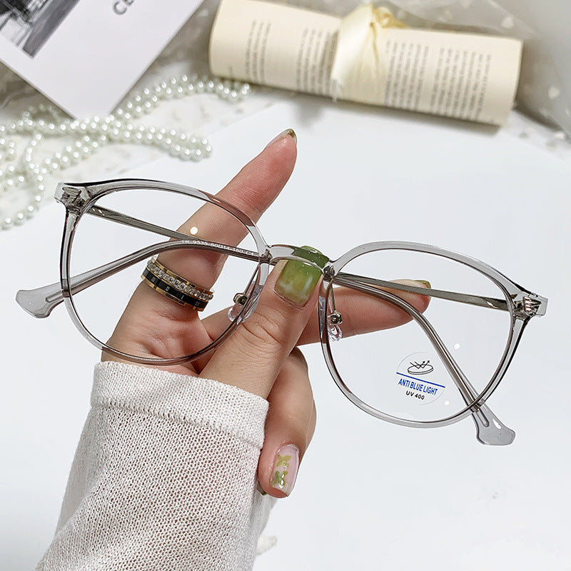 Fashionable Anti-Blue Light Oval Glasses for Students