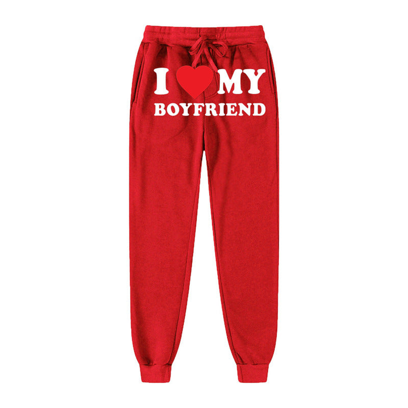 "My Boyfriend Printed Casual Sweatpants for Men & Women"