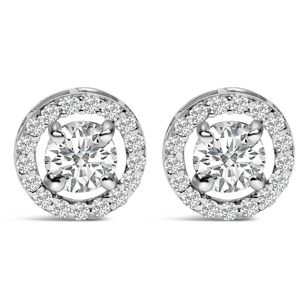 Men's 14K White Gold 1 3/4 Cttw Lab Grown Diamond Halo Cufflink