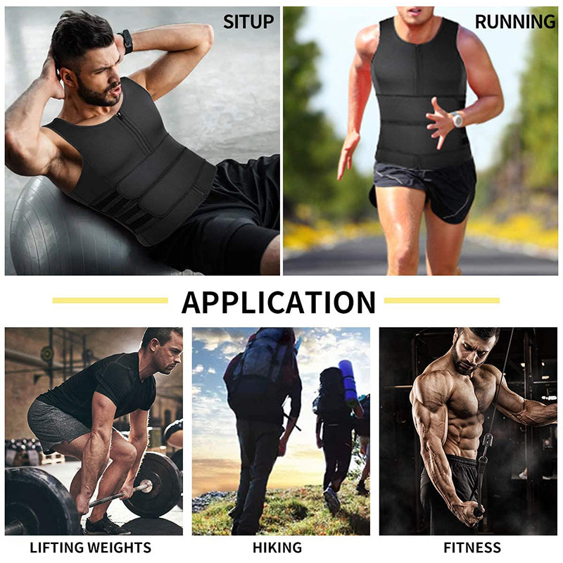 Men's Double Waistband Fitness Suit for Belly Tightening