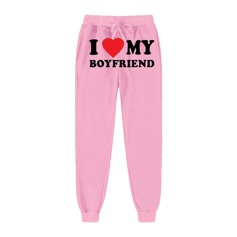 "My Boyfriend Printed Casual Sweatpants for Men & Women"
