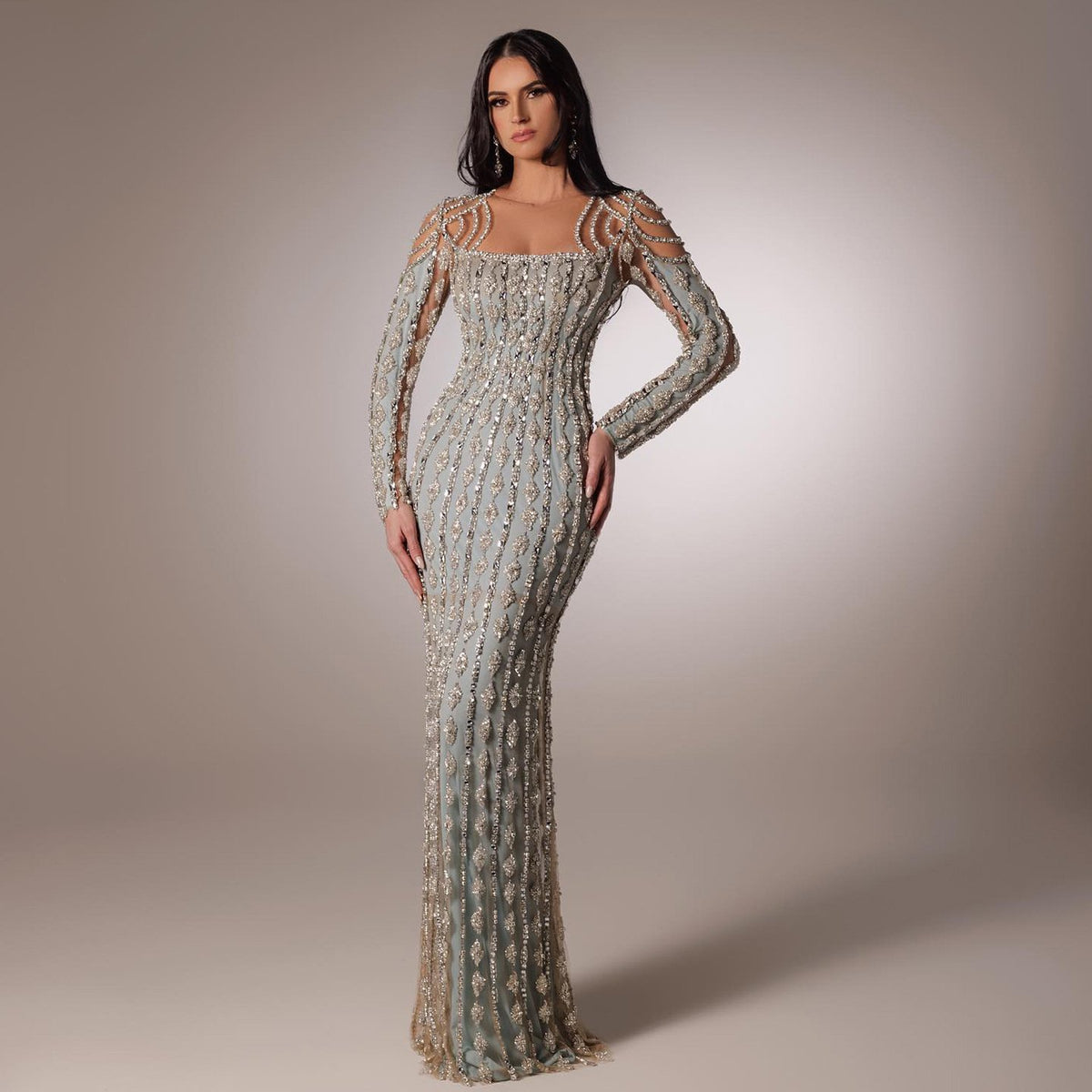 Long Sleeve Slim Fishtail Dress