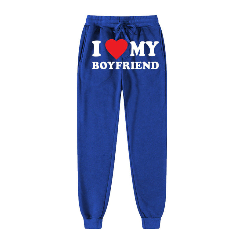 "My Boyfriend Printed Casual Sweatpants for Men & Women"