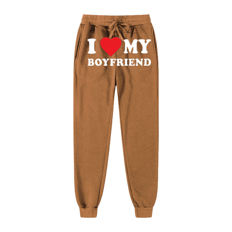 "My Boyfriend Printed Casual Sweatpants for Men & Women"