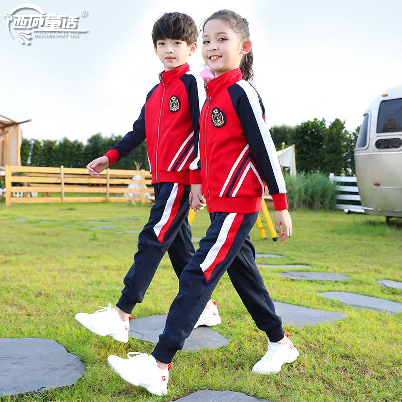 Children's Spring Autumn Uniform Set with Long Pants