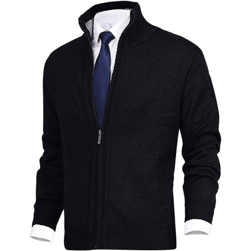 Men's Large Knitwear Cardigan Jacket with Collar