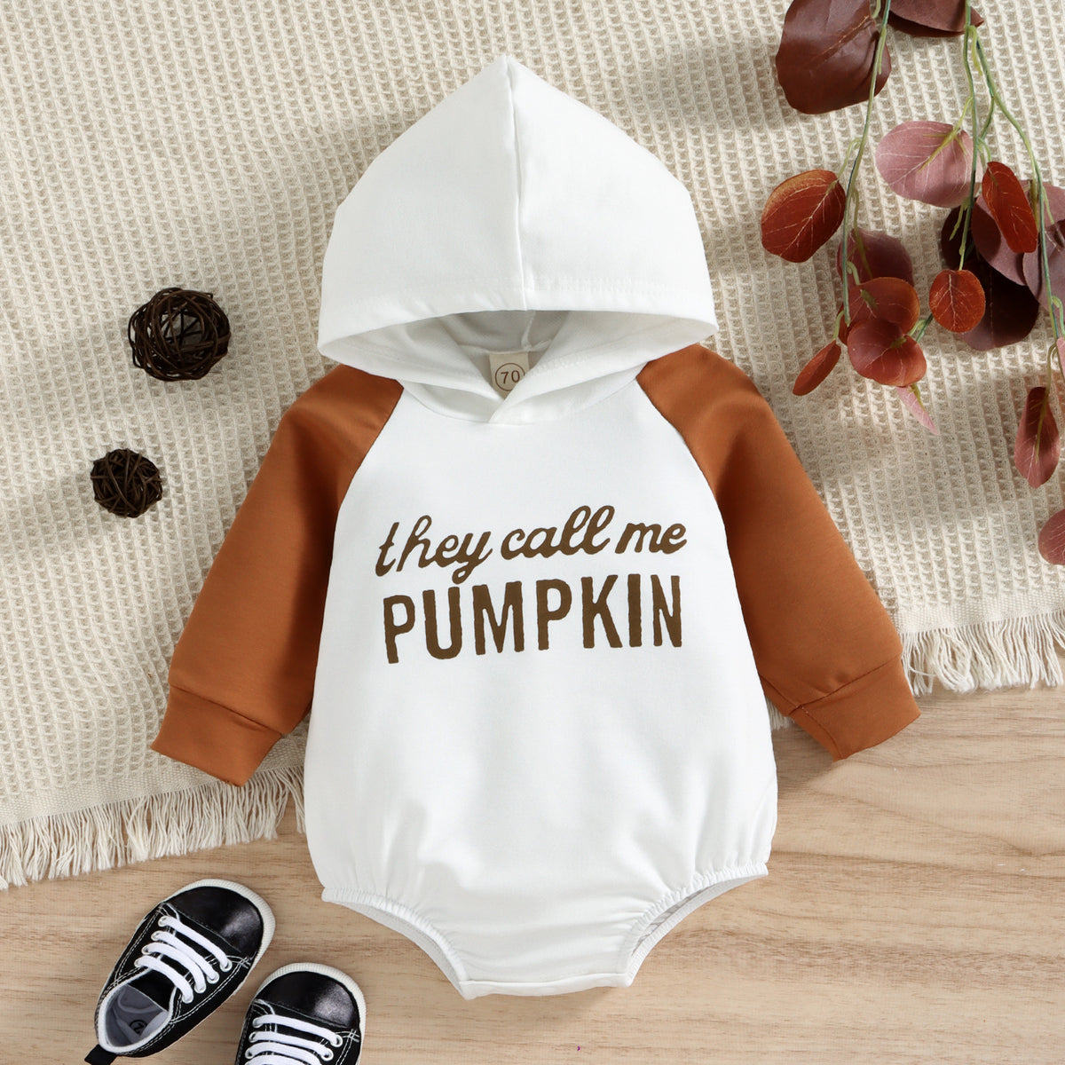 Infant Color Matching Hooded Jumpsuit for Ages 0-2
