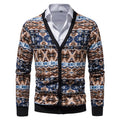 Vintage Pattern Slim Fit Cashmere Cardigan for Men