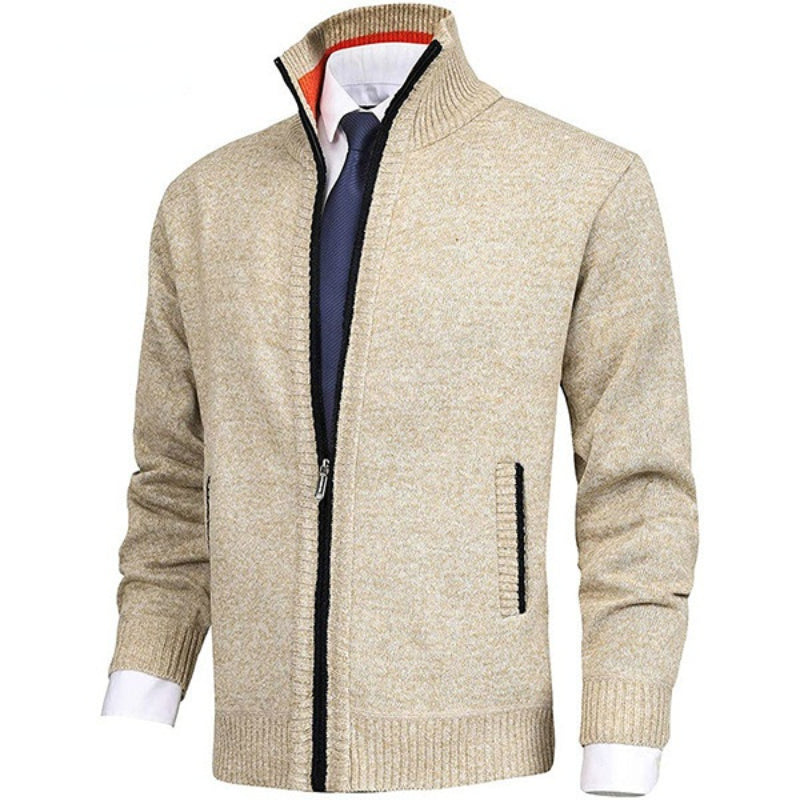 Men's Large Knitwear Cardigan Jacket with Collar