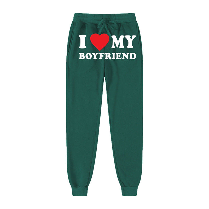 "My Boyfriend Printed Casual Sweatpants for Men & Women"