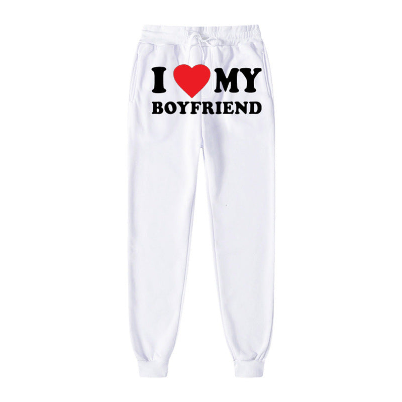"My Boyfriend Printed Casual Sweatpants for Men & Women"