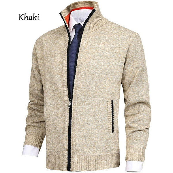 Men's Large Knitwear Cardigan Jacket with Collar
