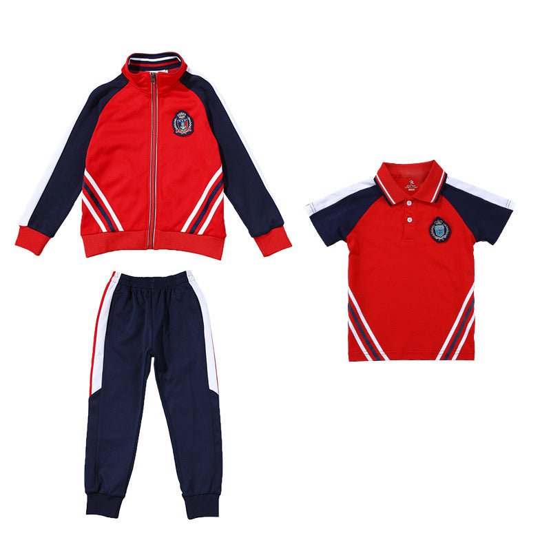 Children's Spring Autumn Uniform Set with Long Pants