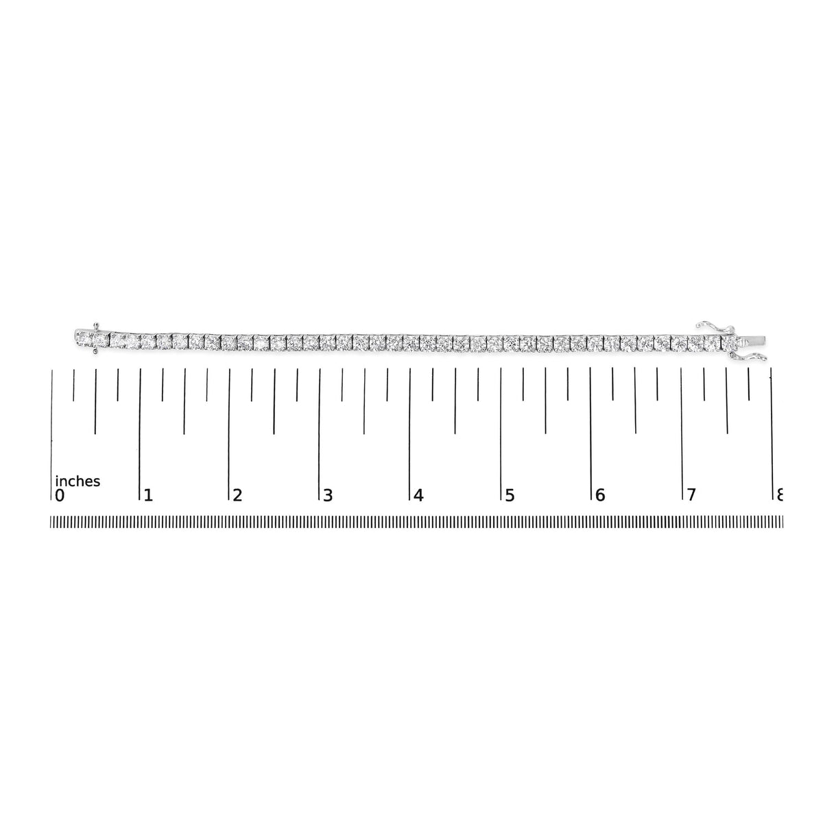 14K White Gold 4-Prong Set Lab Grown Round Diamond Classic Tennis Bracelet (F-G Color, VS1-VS2 Clarity) - 7.25"