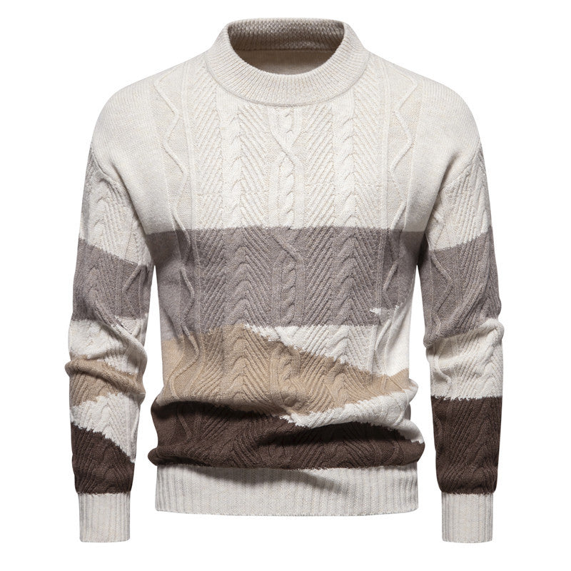 Men's Retro Knitwear Color Block Casual Sweater