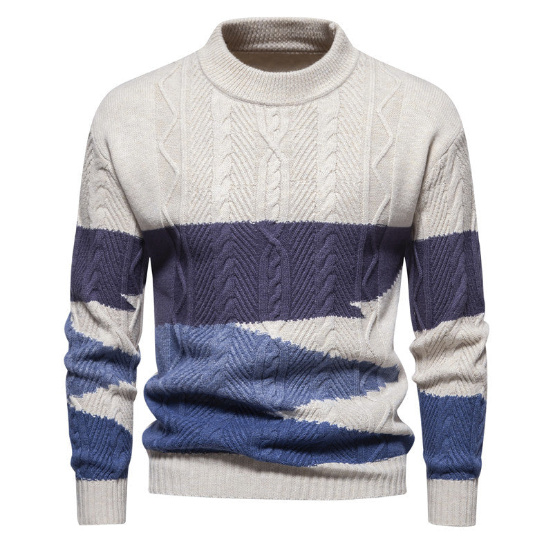 Men's Retro Knitwear Color Block Casual Sweater