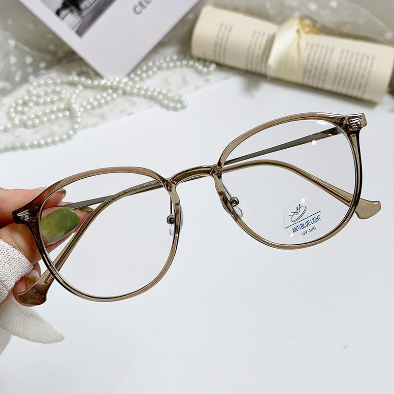 Fashionable Anti-Blue Light Oval Glasses for Students