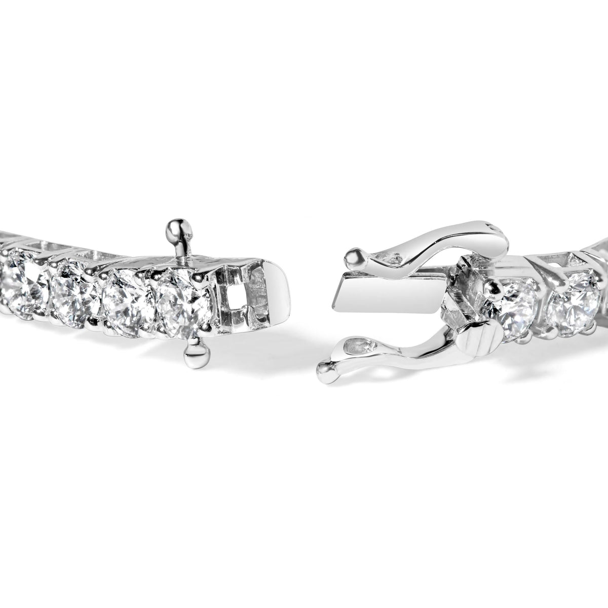 14K White Gold 4-Prong Set Lab Grown Round Diamond Classic Tennis Bracelet (F-G Color, VS1-VS2 Clarity) - 7.25"
