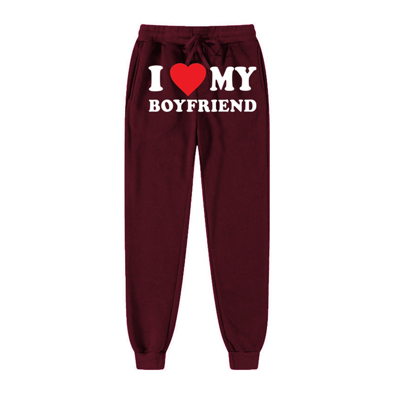 "My Boyfriend Printed Casual Sweatpants for Men & Women"
