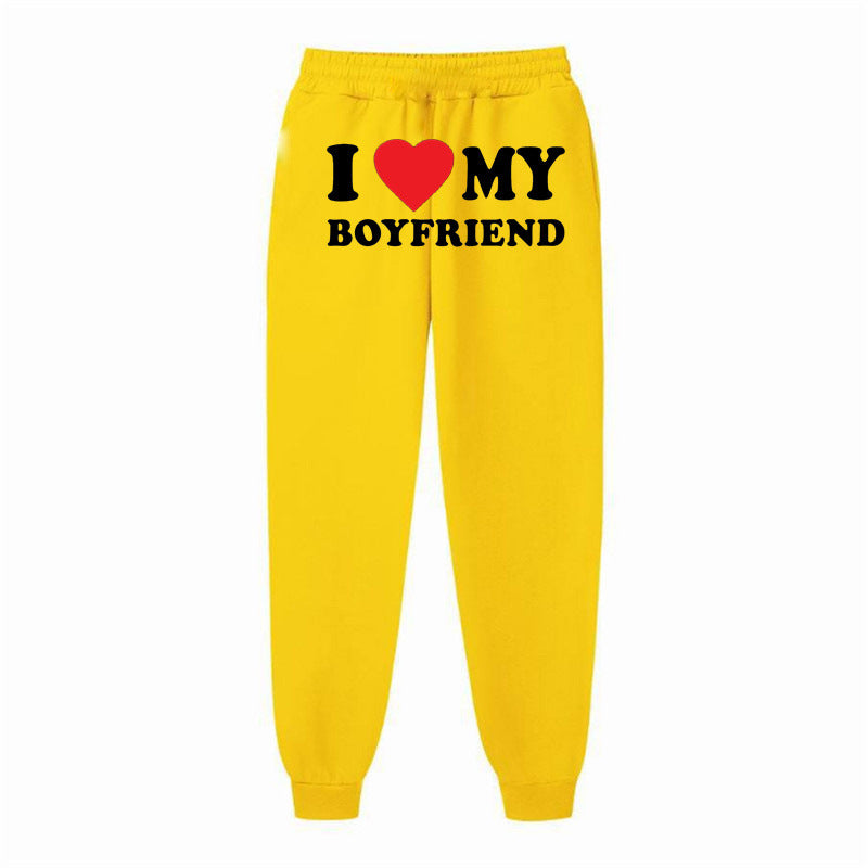 "My Boyfriend Printed Casual Sweatpants for Men & Women"